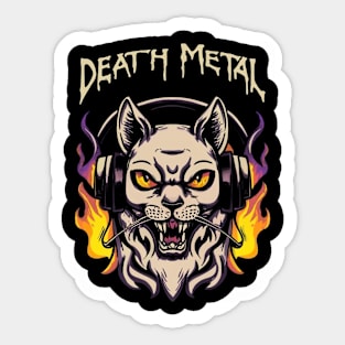 Death Metal Satanic Baphomet Cat Sticker